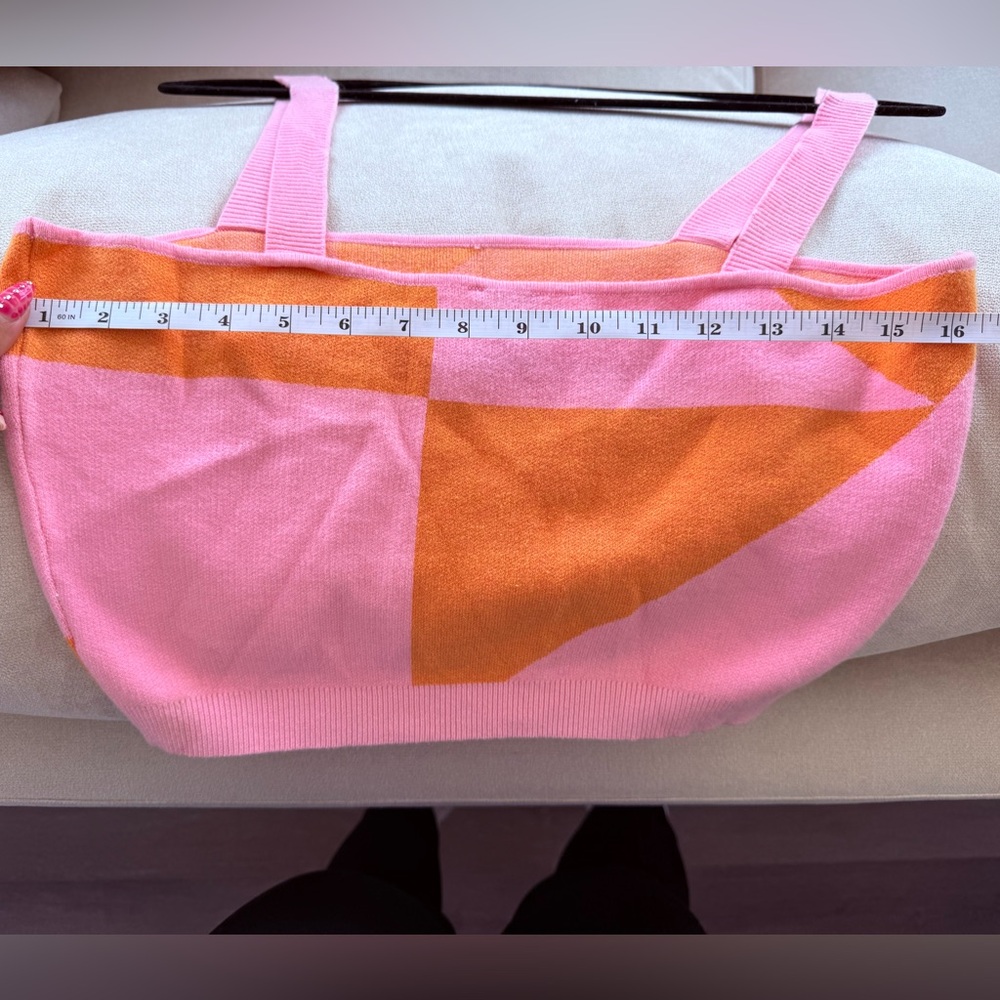 Princess Polly Pink and Orange Asymmetrical Crop Tank - Picture 3 of 3